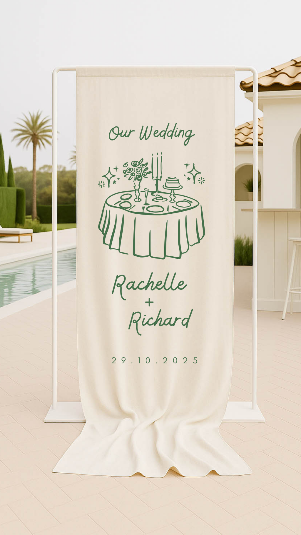 Linen 'Welcome' Signage