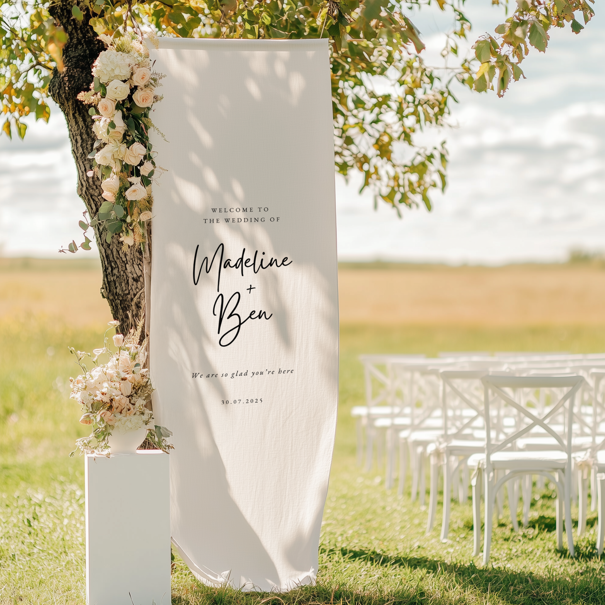 Linen 'Welcome' Signage