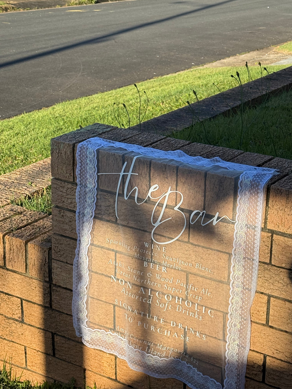 Sheer Bar Sign + Lace