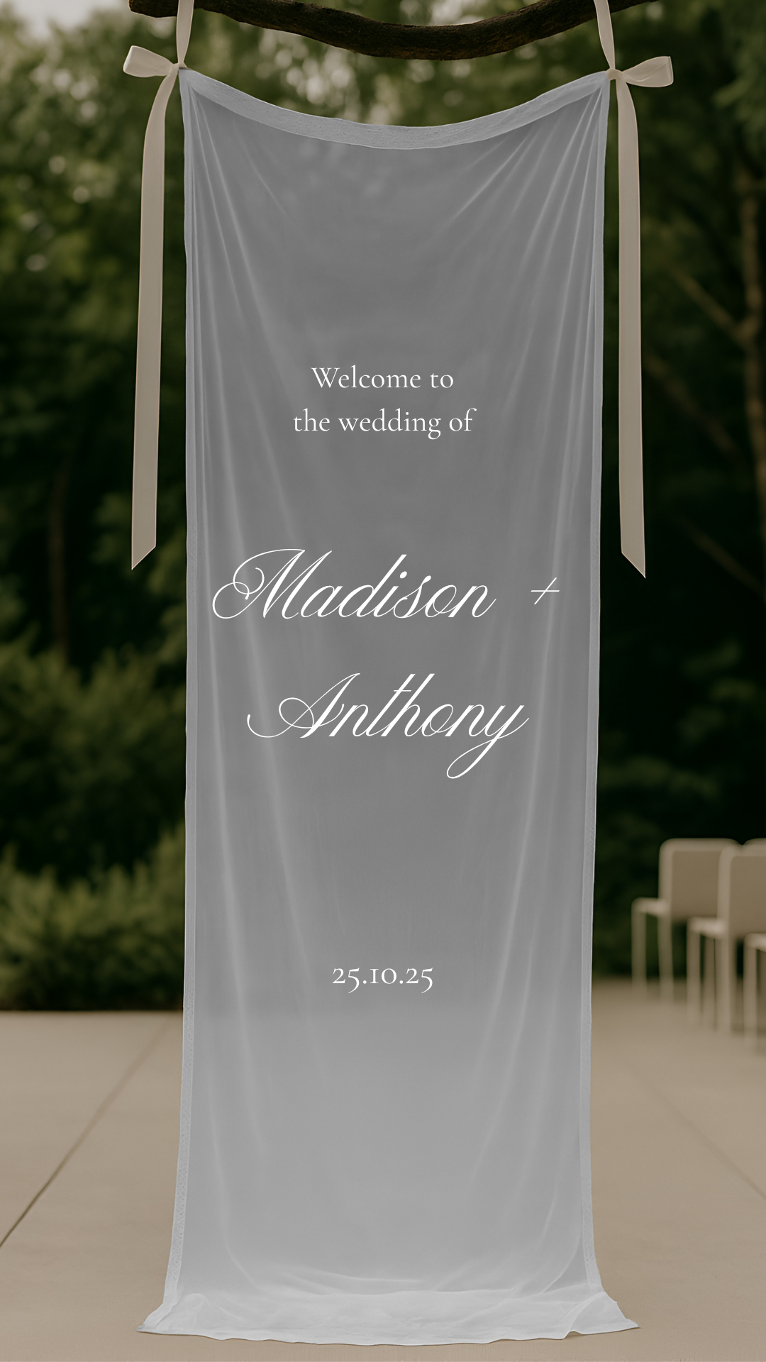 Sheer 'Welcome' Signage