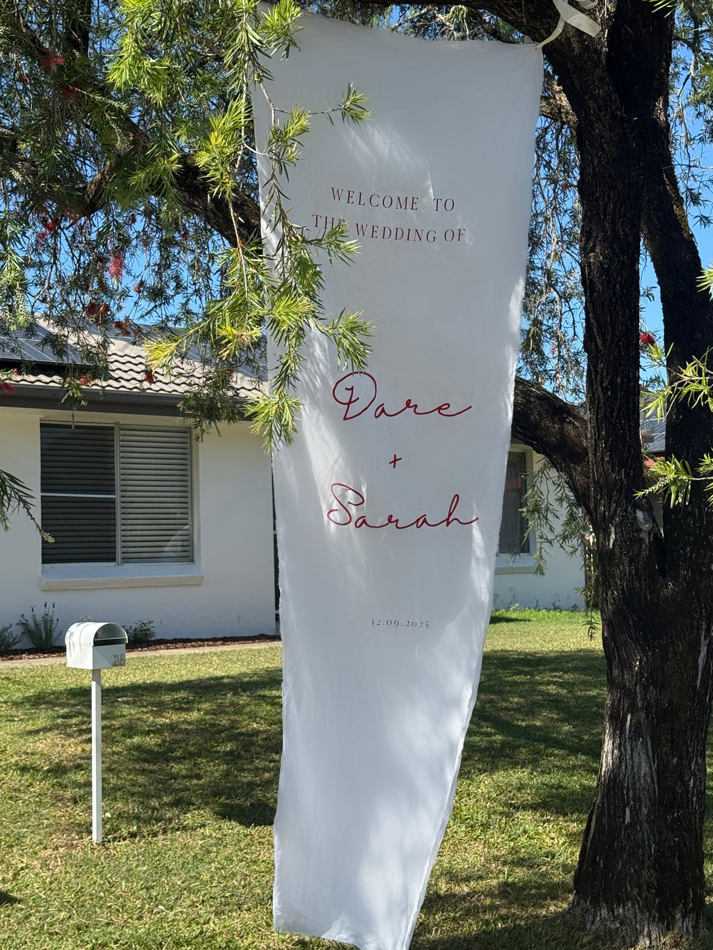 Linen 'Welcome' Signage