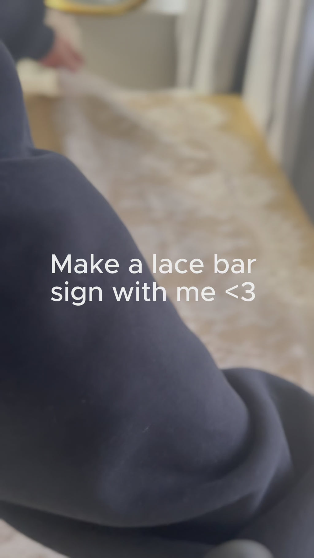 Draping Lace Bar Sign